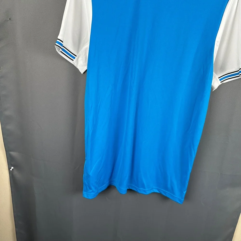 Adidas Charlotte FC Soccer Jersey Mens Medium Blue White Short Sleeve Ally Logo
